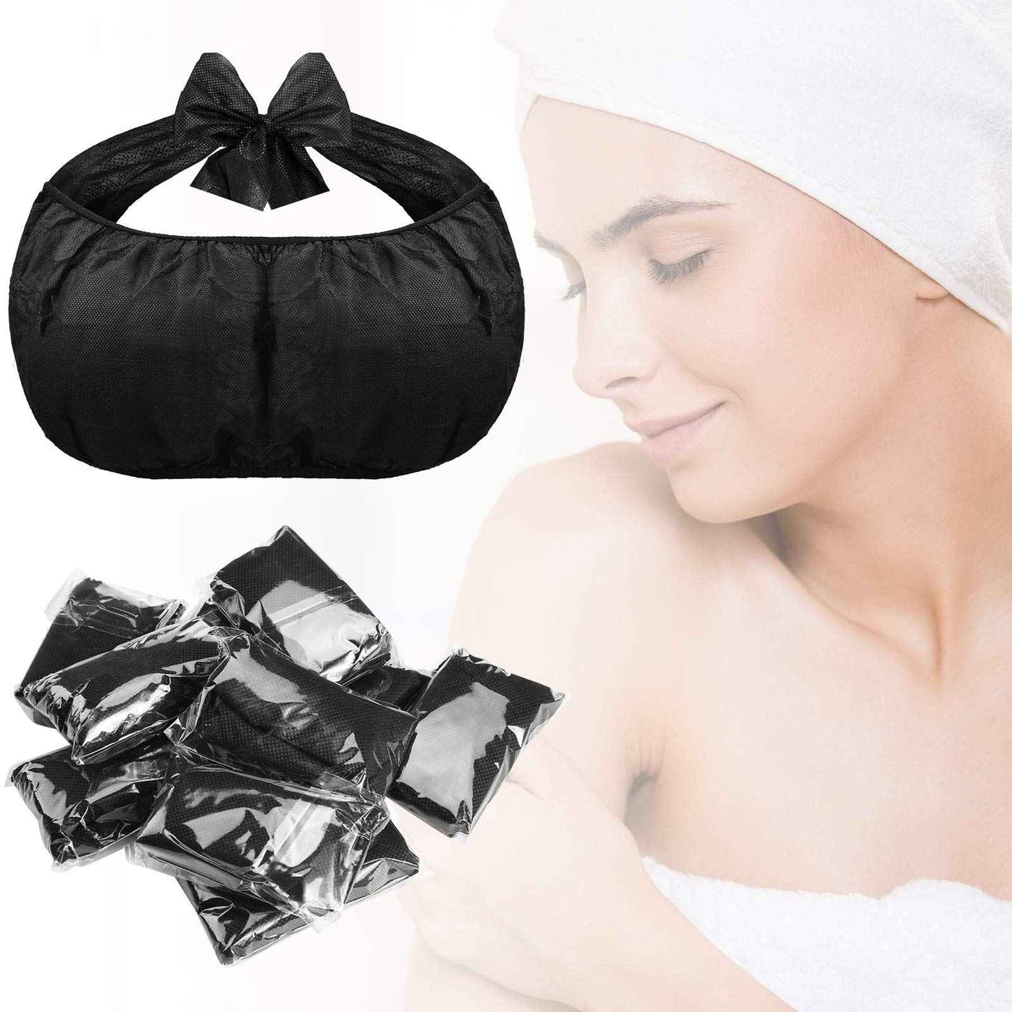50 Pieces Disposable Bras for Spa Black Disposable Towel Bra Women's Sunless Spray Tanning Disposable Bras Top Underwear Brassieres Nonwoven