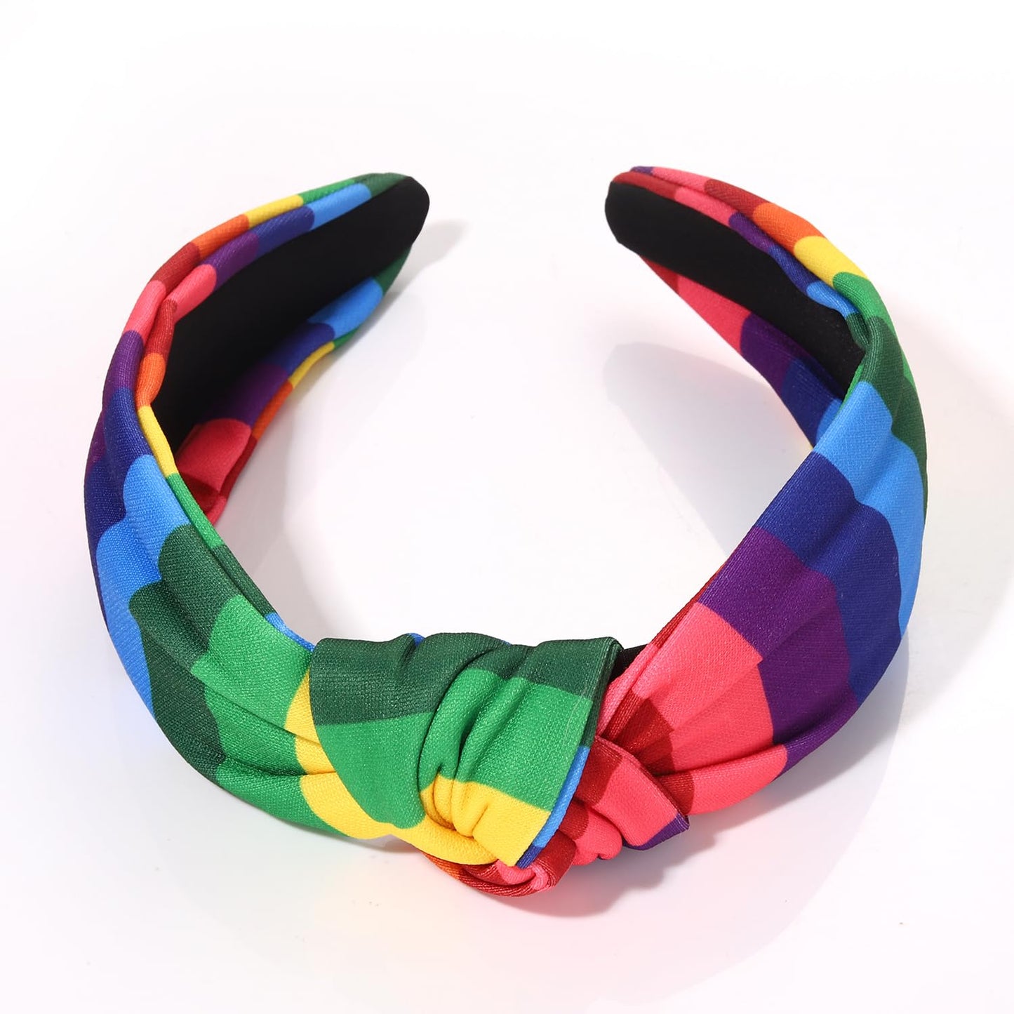 vokone Rainbow Headband Rainbow Fabric Knotted Headband Wide Hairband Rainbow Pride Headband Holiday Party Costume Headwear Accessories Rainbow