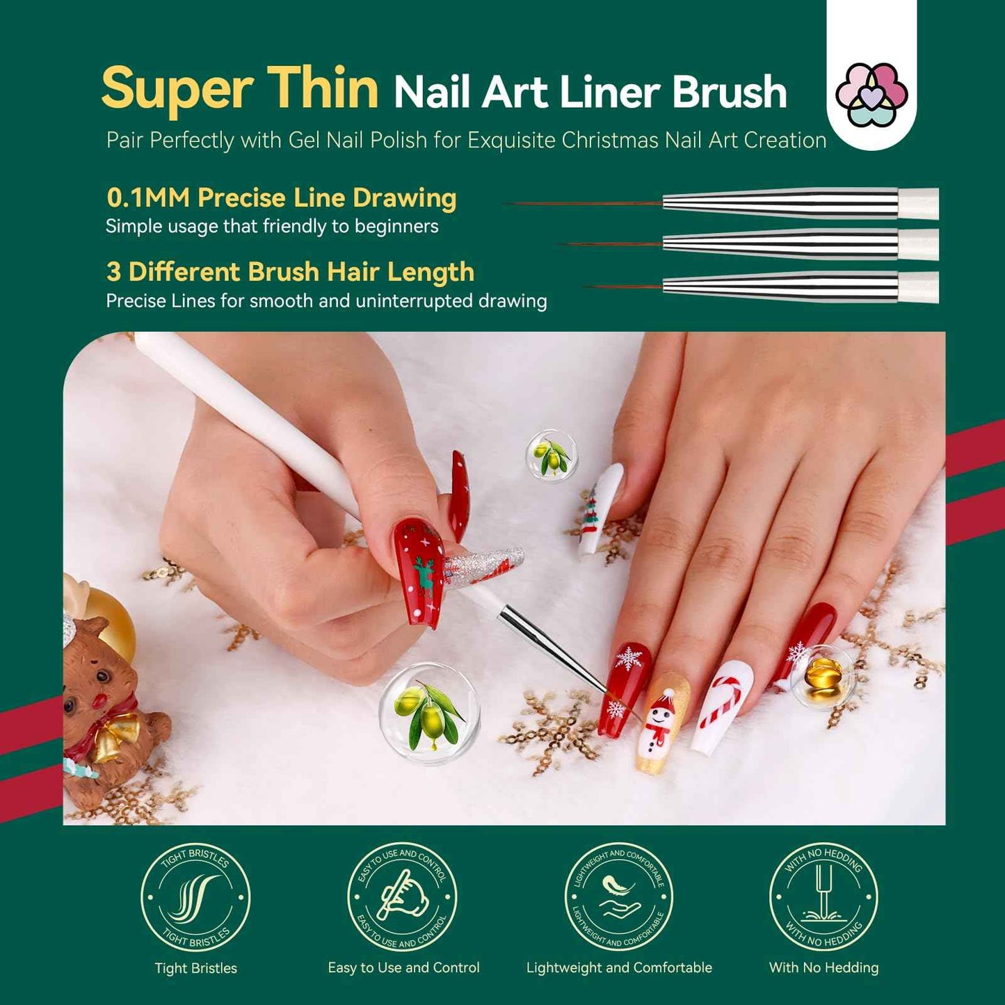 SAVILAND Christmas Gel Nail Polish Kit - 6 Colors Gel Nail Polish Kit with U V light Christmas Limited Series 2.12oz. Clear Builder Nail Gels UPF 200+ U V Protection Gloves Nail Tech Gifts