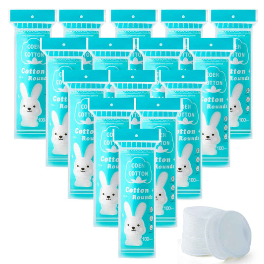 pink breeze Premium Cotton Rounds, 100 Count (Pack of 15) Cotton Pads for Face, 100% Cotton Makeup Remover Pads, Soft & Non-Irritating for Most Skin Types