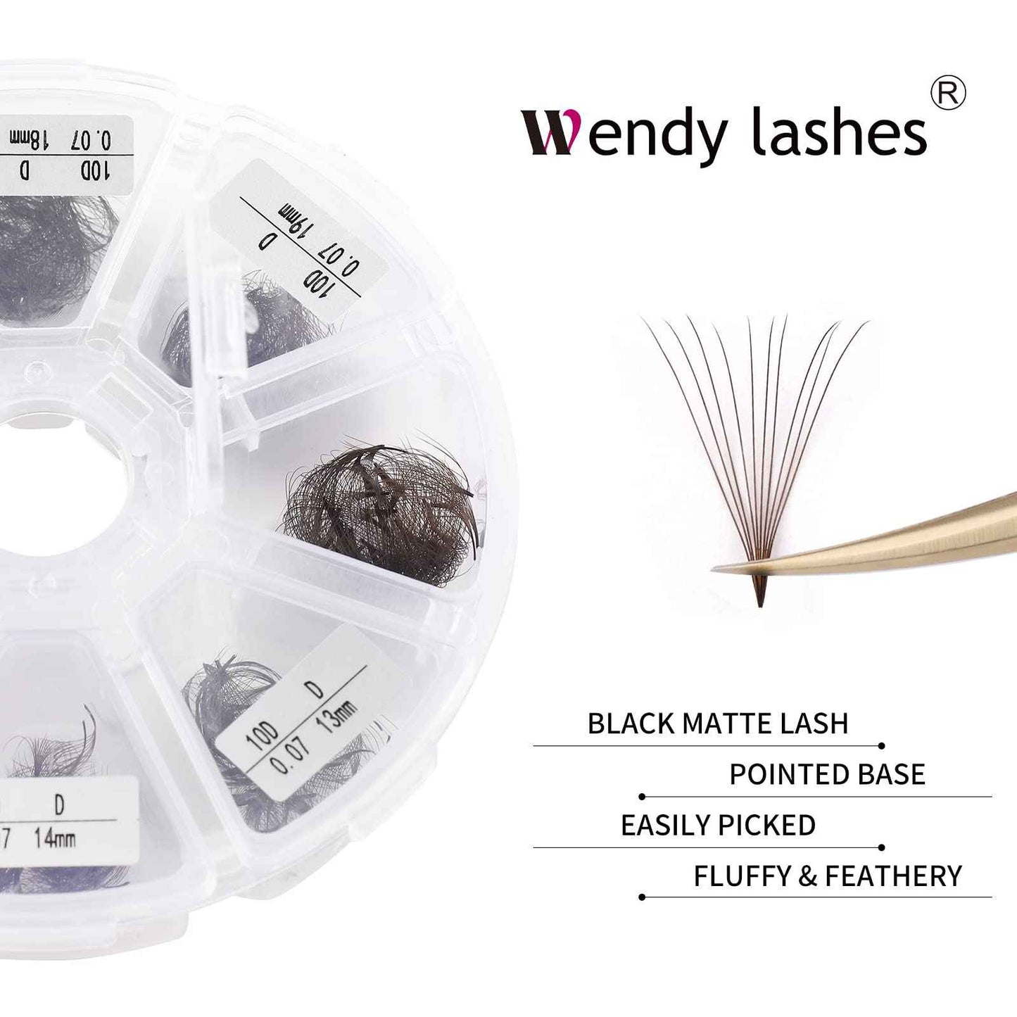 Premade Brown Eyelash Extension 500 Fans Handmade Loose Volume Lashes 10D Pre-made Fans 0.07mm C/D Curl 13-20mm Mixed Volume Eyelash Extensions (500PCS-10D-0.07-D, 13-20mm MIXED)