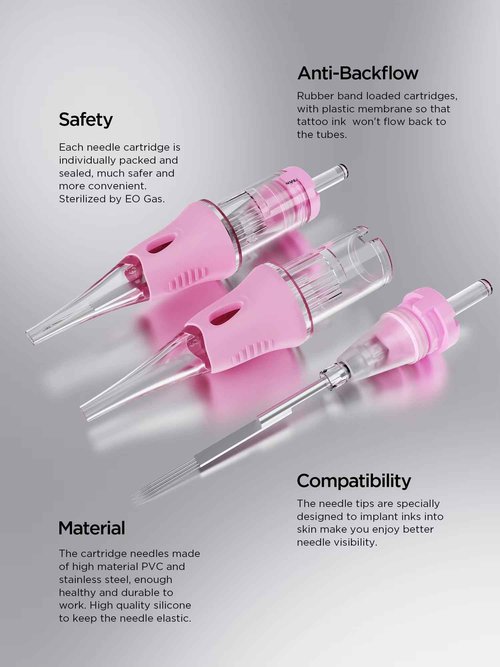 CHUSE V6 Professional Permanent Makeup PMU Cartridges Needles for Linework, Hairstrokes, Eyebrows, Lips, and Eyeliners - Nano Square Tapered Tip - Box of 10