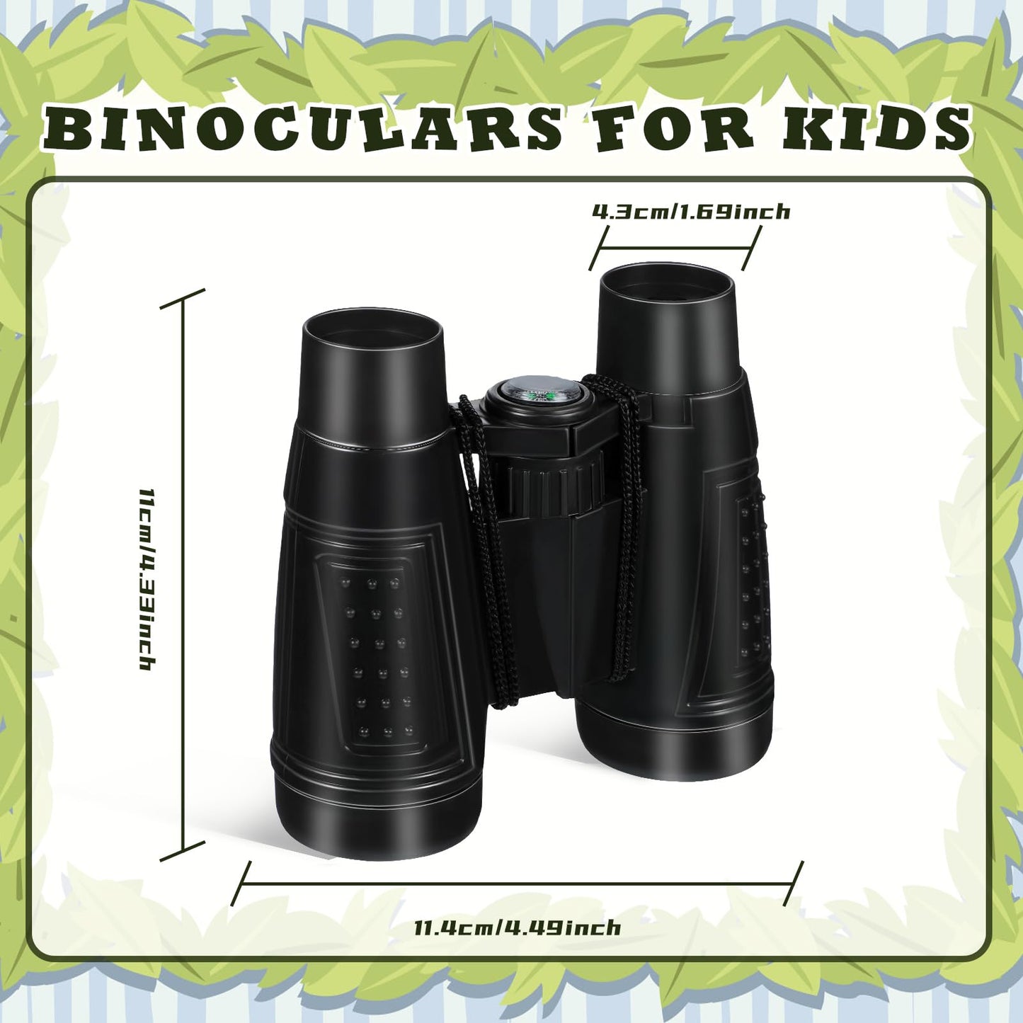 Libima 24 Pcs Binoculars for Kids Educational Compact Kids Binoculars with Neck String Toddler Binoculars for Boys Girls Learning Bird Watching Camping Hiking Travel Safaris Birthday Gifts (Black)