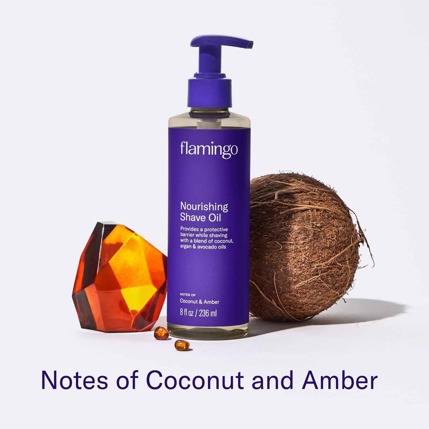 Flamingo Nourishing Shave Oil for Women with Coconut, Argan, & Avocado oils, 8 FL OZ, Pack of 3