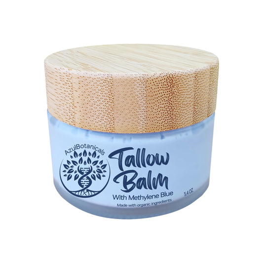 Methylene Blue Infused Whipped Grass Fed Beef Tallow Balm for Healthy Skin, Anti-Aging, Fullbody Moisturizer, Stretchmarks, Rosacea, Psoriasis, Eczema, Acne, All skin types, Organic Ingredients