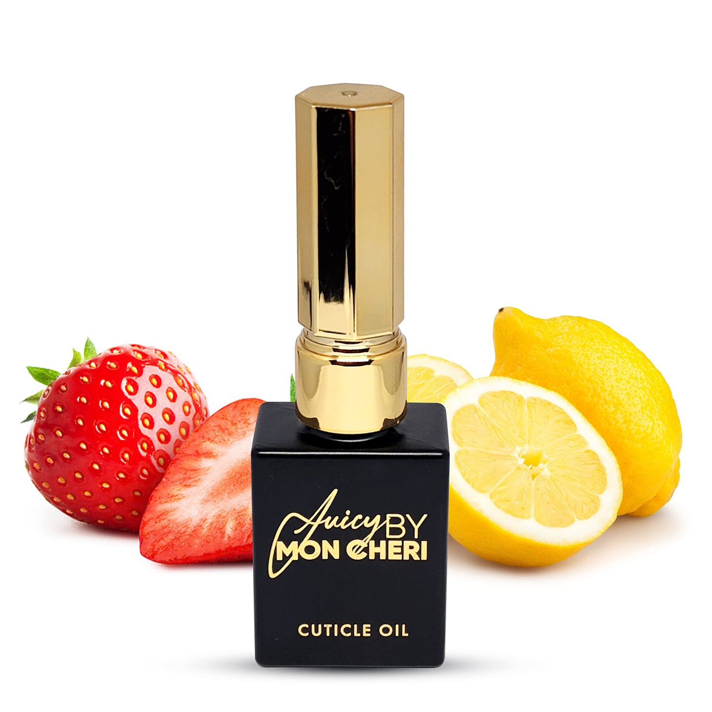 Juicy By Mon Cheri WINNER 2023* Nail Cuticle Oil 10ml Size for Hydrating, Healing Repairing Cuticles Care (Strawberry Lemonade Golden Touch)