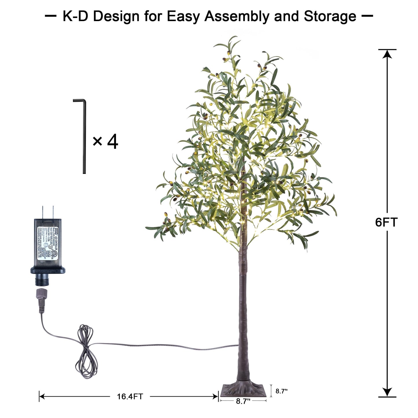 6FT Lighted Olive Tree 200 LED Artificial Fairy Lights Tree with Olive Fruit Faux Plant Tree for Decor Inside and Outside Home Patio Wedding Festival Christmas Decoration Warm White