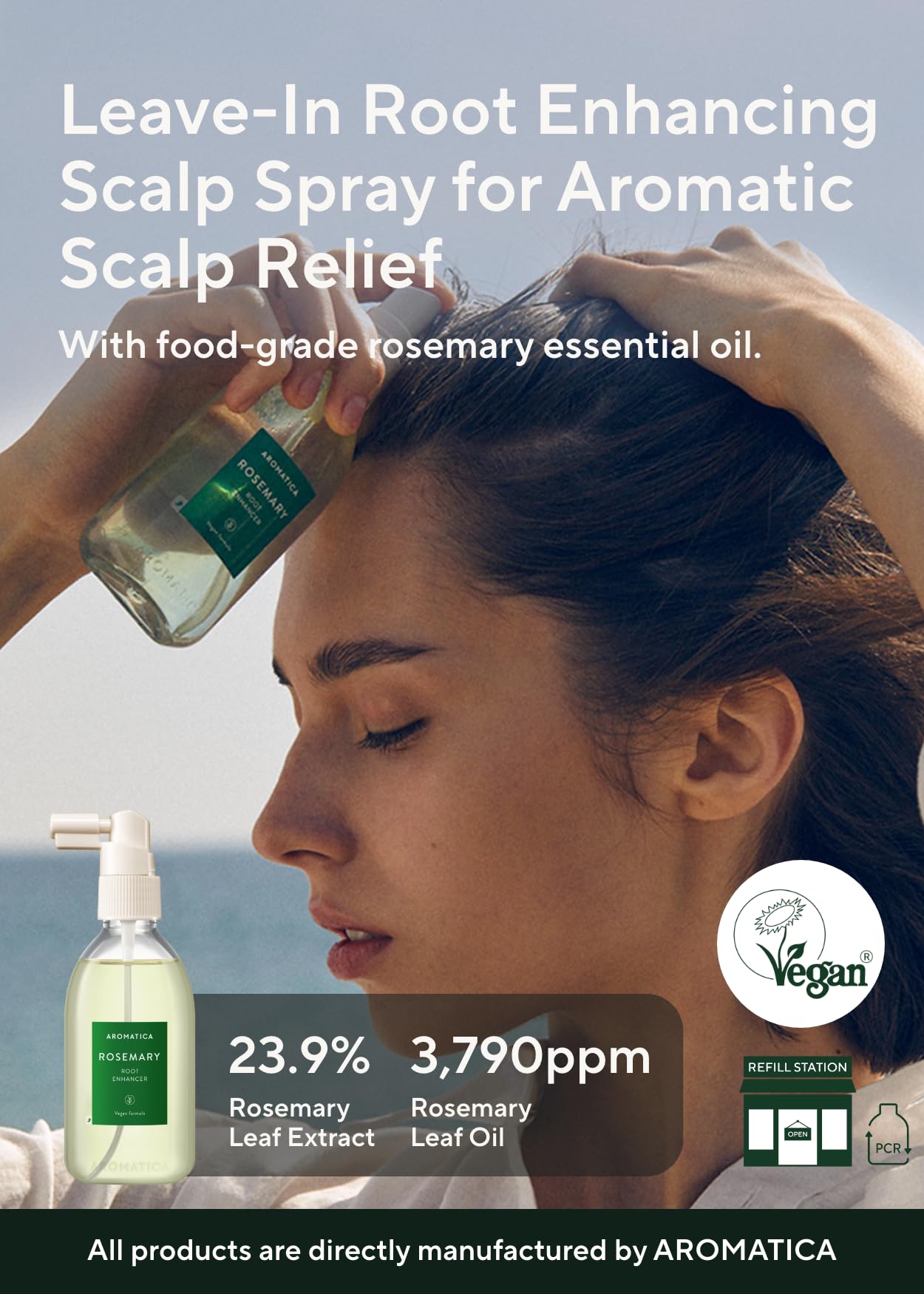 AROMATICA Rosemary Scalp Strengthening Enhancer Duo Set - Scalp Serum For Hair Growth & Itchy Scalp Treatment with Rosemary Oil | Dandruff Treatment And Oily Scalp Moisturizer