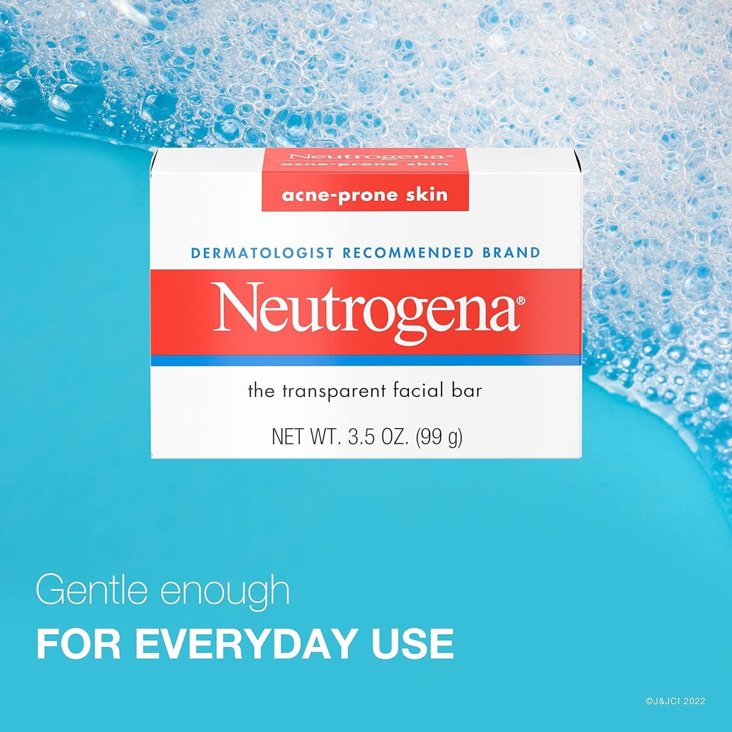 Neutrogena Facial Cleansing Bar Treatment for Acne-Prone Skin, Non-Medicated & Glycerin-Rich Hypoallergenic Formula with No Detergents or Dyes, 3.5 oz (Pack of 6)