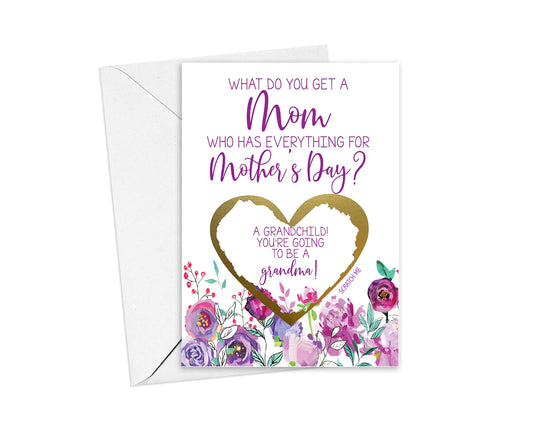 Mother's Day Pregnancy Scratch Off Card for Mom, Baby Announcement for New Grandma, What Do You Get a Mom Who Has Everything for Mother's Day? (Mom Mother's Day)