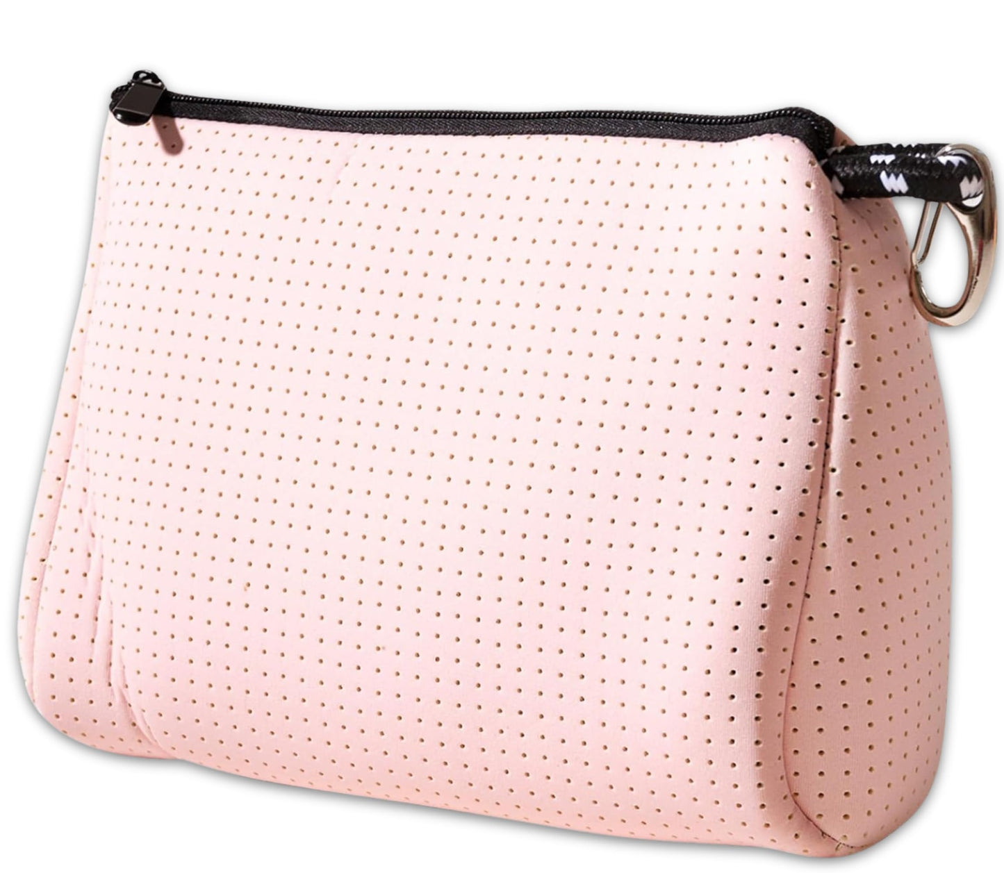 POPUPS Large Makeup Bag with Zipper, Pretty Pink - Waterproof Neoprene Cosmetic Bag 7.7 x 10.75 x 5 inches