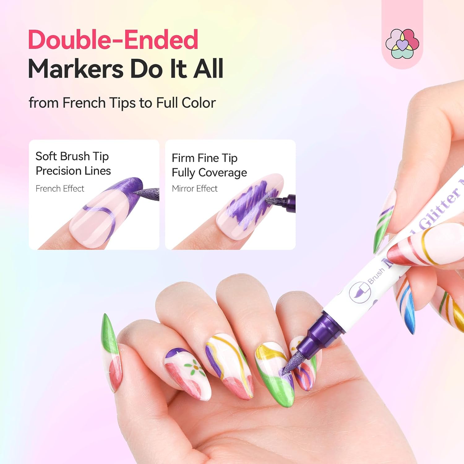 Saviland 12 Colors Nail Art Pens Set - 3D Nail Polish Pens Acrylic Paint Pens Nail Markers for Nail Art Drawing Painting Nail Point Dotting Liner Pen Manicure Tools Nail Design Kit Home Nail Salon DIY