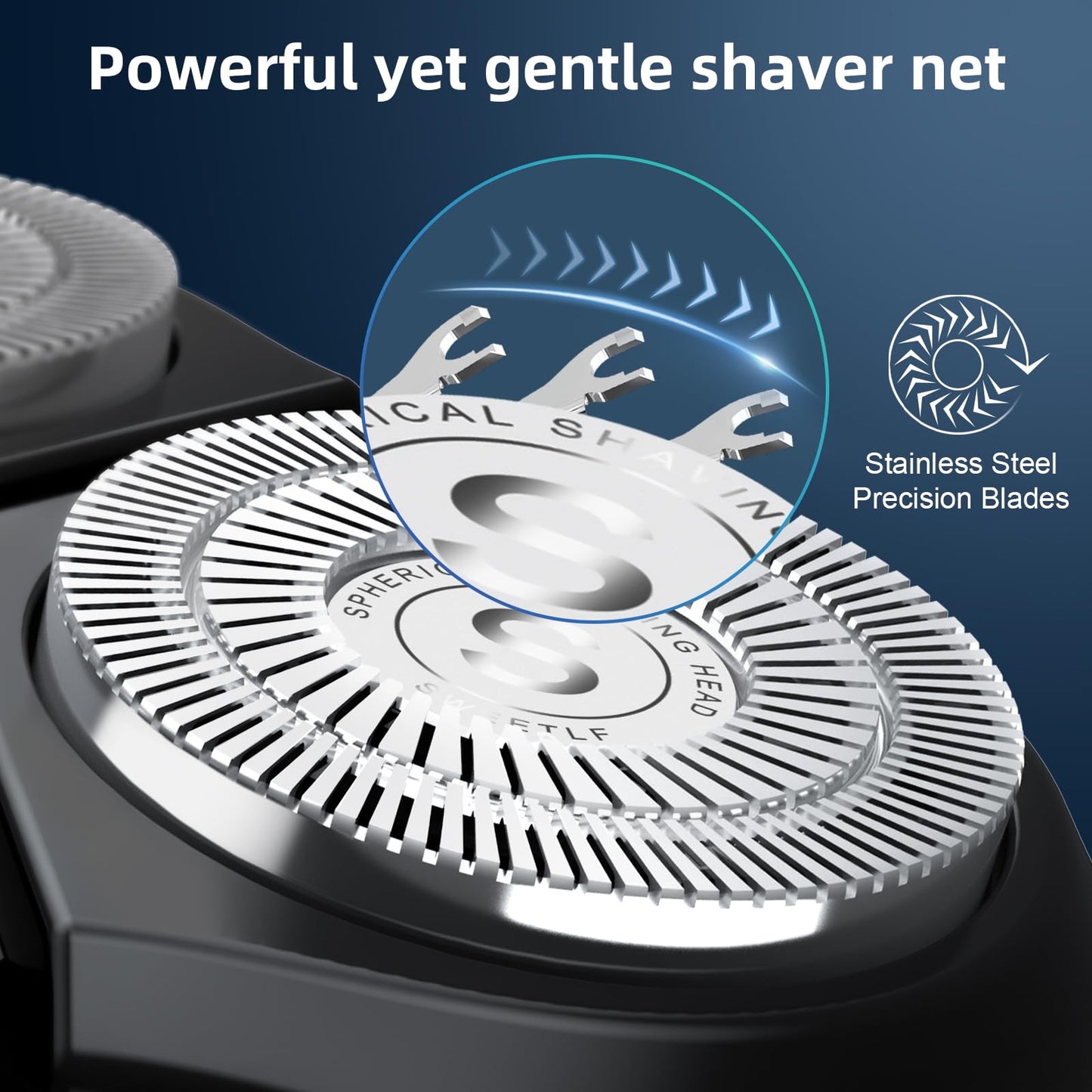 Electric Razor for Men, 2024 News Electric Shaver for Men Waterproof/Rechargeable/LED Display, Men’s Electric Shavers Wet & Dry Rotary Shavers Gift for Dad Husband Boyfriend (Navy Blue)