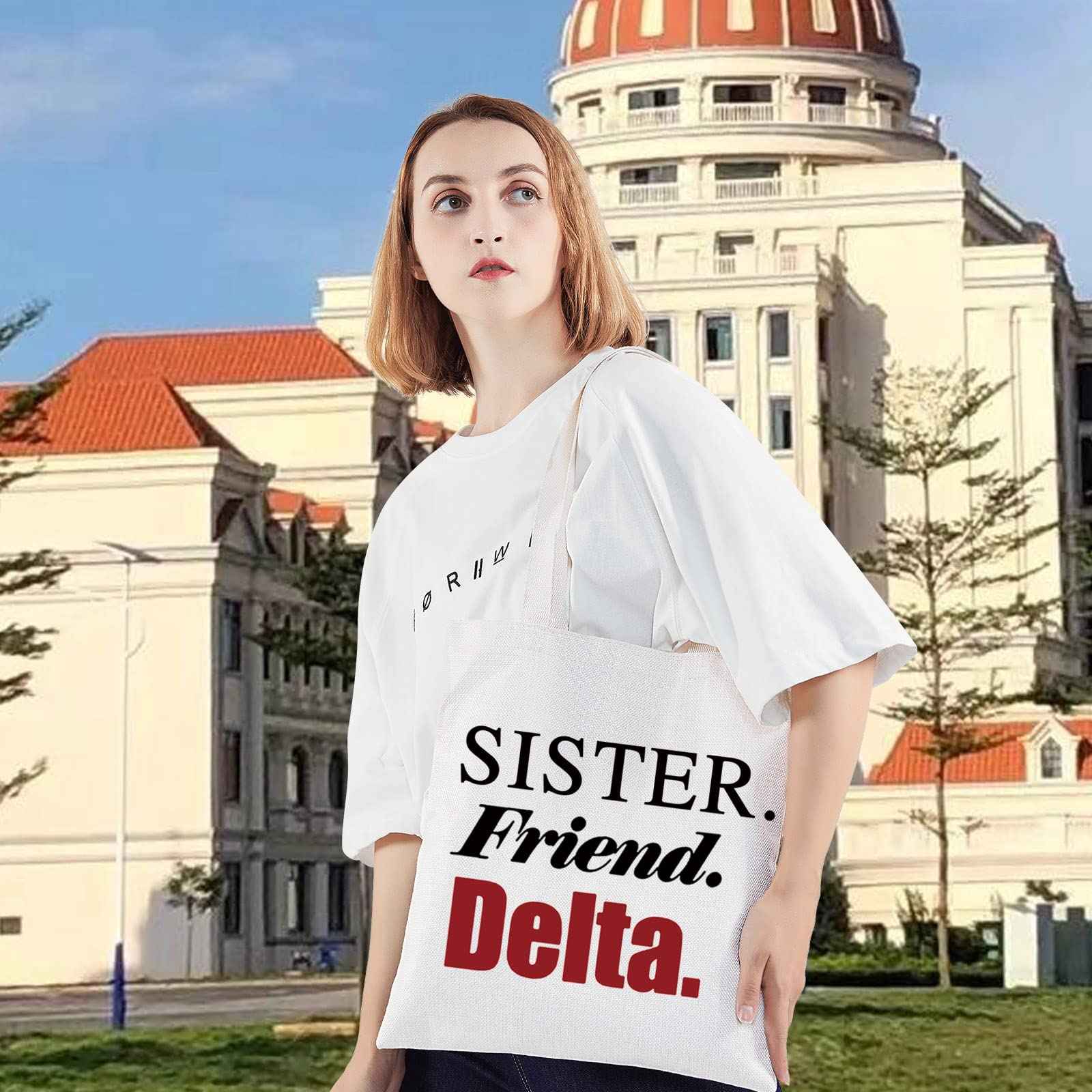 LEVLO Sorority Cosmetic Bag Elephant Sorority Gift Sister Friend Makeup Zipper Pouch Bag (Sister Friend T)