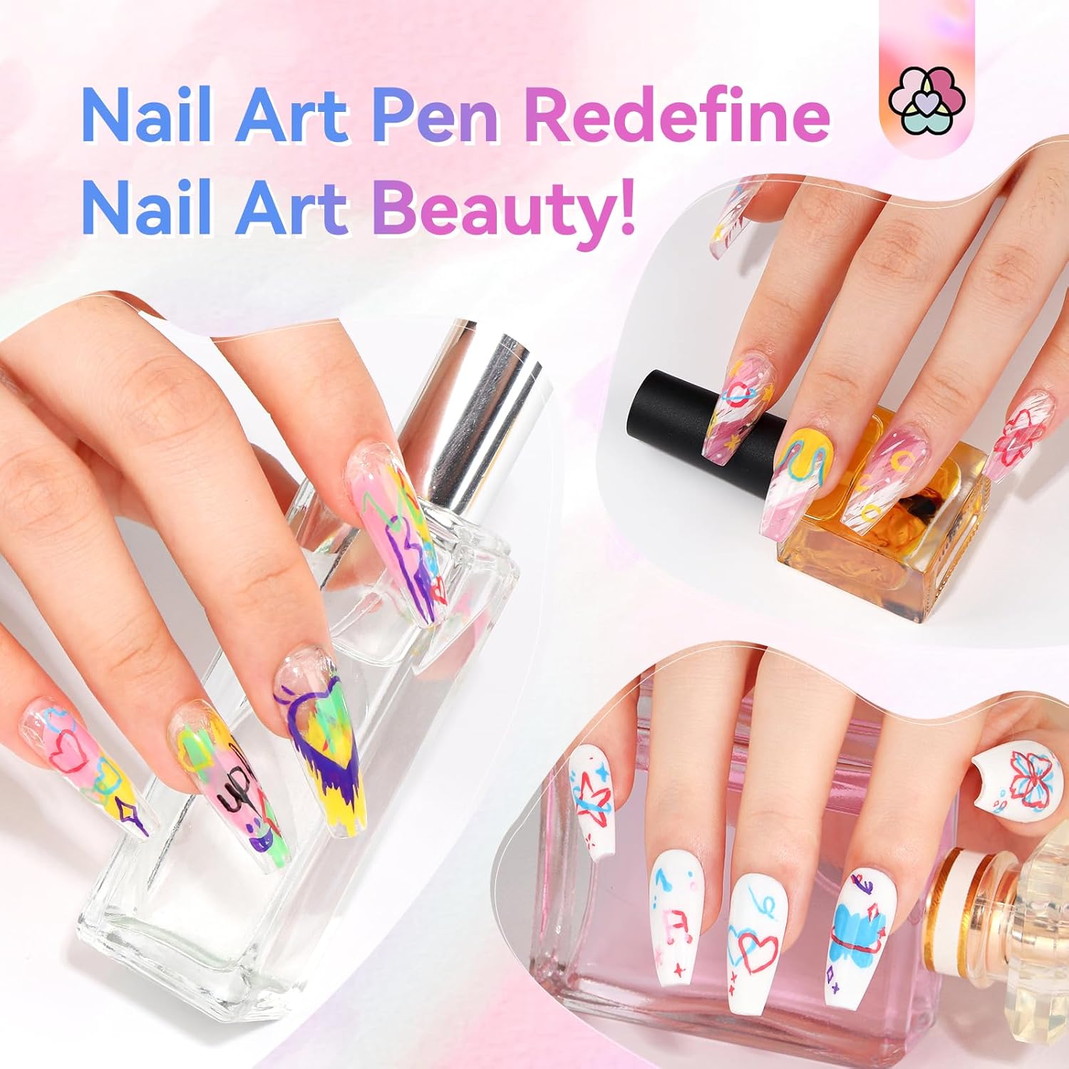 Saviland 12 Colors Nail Art Pens Set - 3D Nail Polish Pens Acrylic Paint Pens Nail Markers for Nail Art Drawing Painting Nail Point Dotting Liner Pen Manicure Tools Nail Design Kit Home Nail Salon DIY