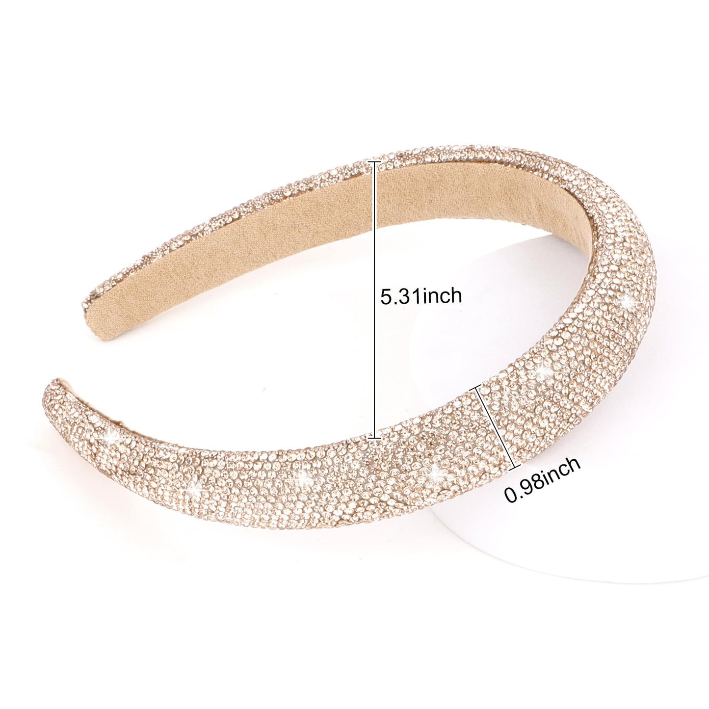 Jaciya 2 Pieces Rhinestone Headbands for Women Sparkly Glitter Head Bands for Girls Hair Cute Crystal Headbands Silver Headband Rhinestone Hair Accessories(Silver/Champagne)