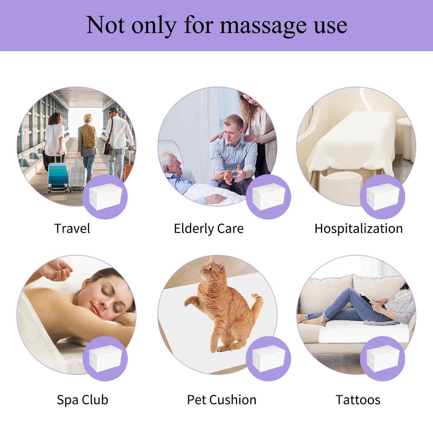 100PCS Disposable Bed Sheets 31.5" x 71", Non-Woven Fabric Massage Table and Spa Bed Covers, Breathable and Durable for Ultimate Hygiene and Comfort in Massage, Tattoo, and Spa Treatments (White)