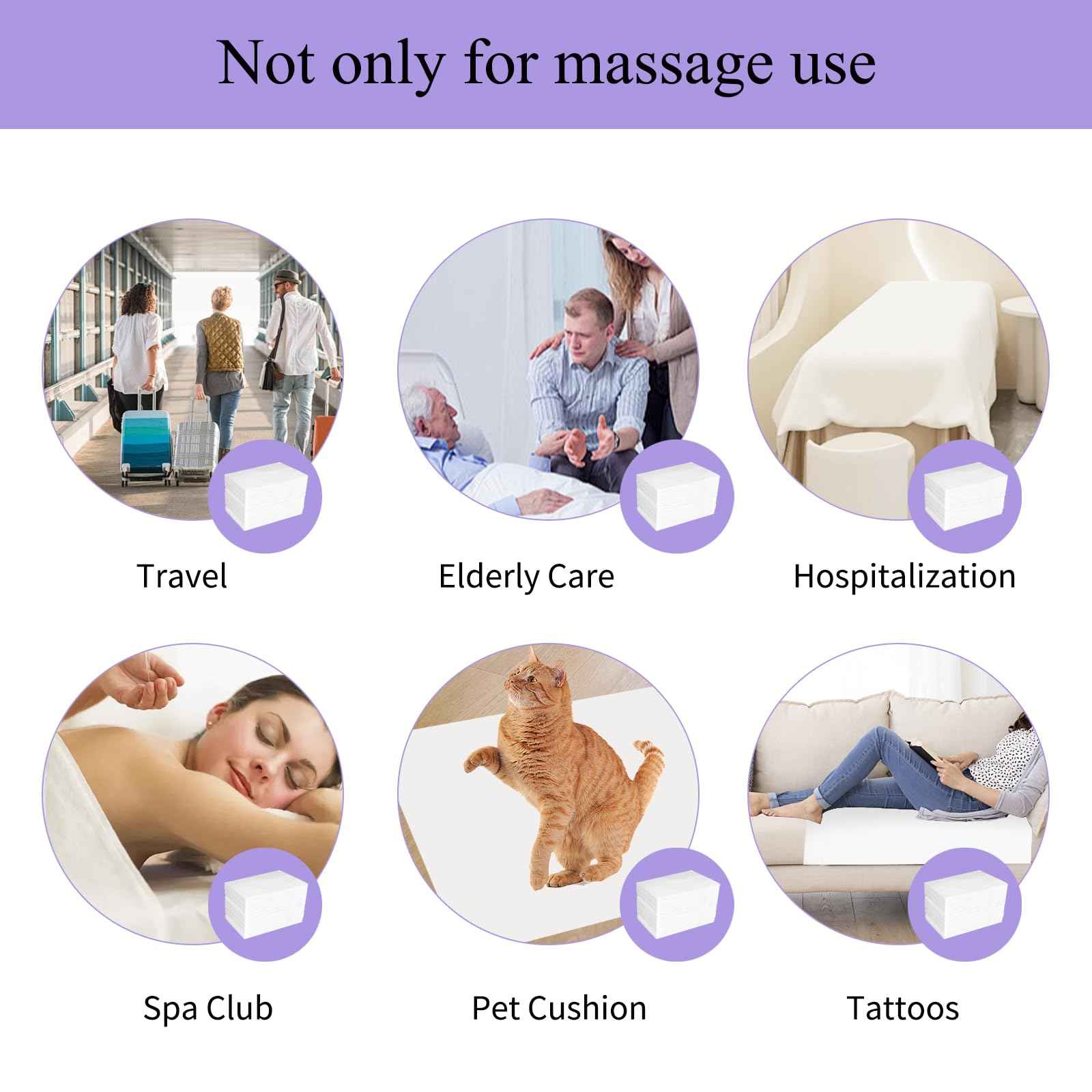 100PCS Disposable Bed Sheets 31.5" x 71", Non-Woven Fabric Massage Table and Spa Bed Covers, Breathable and Durable for Ultimate Hygiene and Comfort in Massage, Tattoo, and Spa Treatments (White)