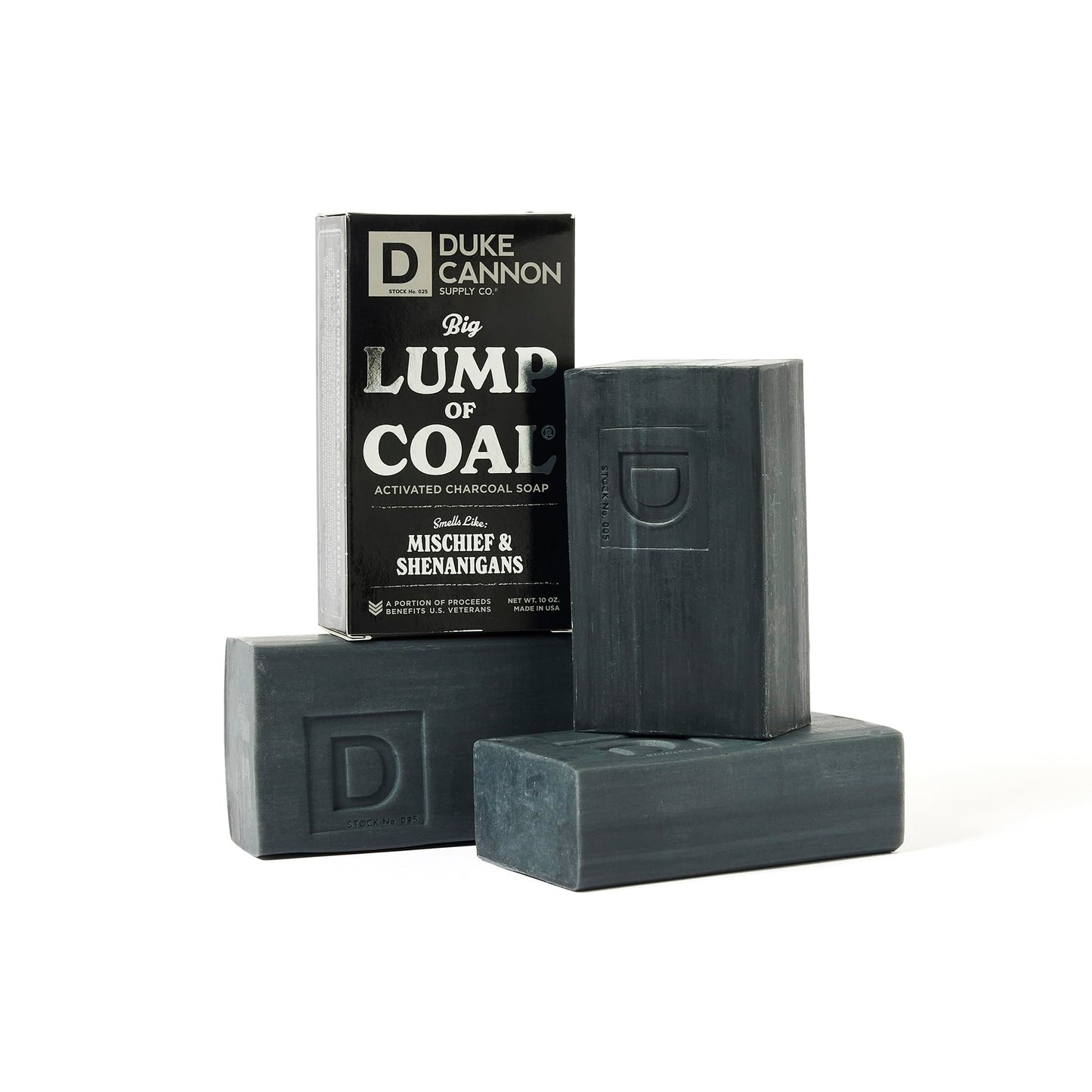 Duke Cannon Supply Co. Big Lump of Coal Soap Bar for Men Holiday Edition (Bergamot & Black Pepper Scent) Superior Grade, Extra Large, Paraben-free, All Skin Types, 10 oz (3 Pack)