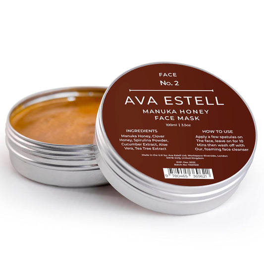 AVA ESTELL Manuka Honey Face Mask for Acne - Soothe Inflamed Skin & Fight Acne with this Acne Face Mask - 100% Natural, Vegan Face Mask - Calms Inflammation, Anti-Microbial, Melanin-Friendly - 50 ml