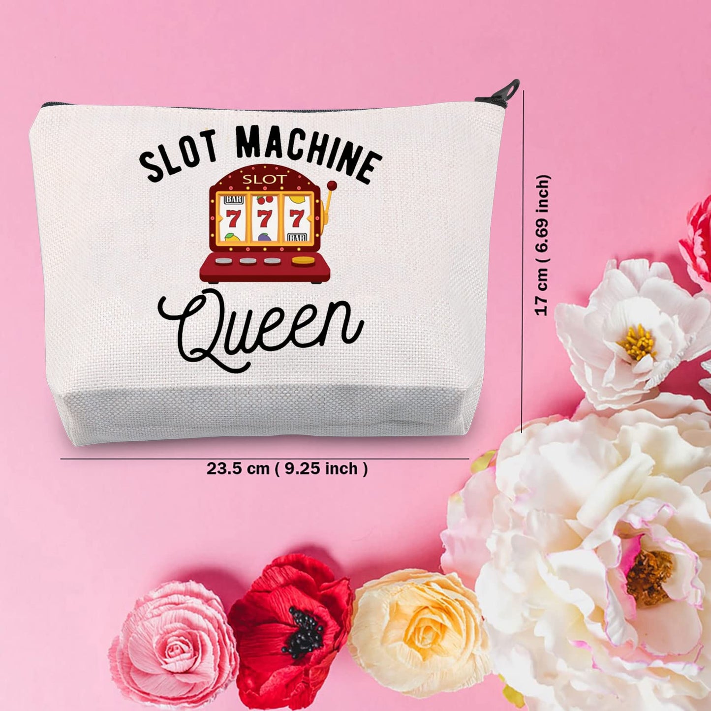 TSOTMO Slot Machine Casino Gambling Makeup Bag Queen Of The Machine Gift Gambler Gift Slot Machine Queen Cosmetic Bag Gift For Gambling Lovers (Slot Machine)