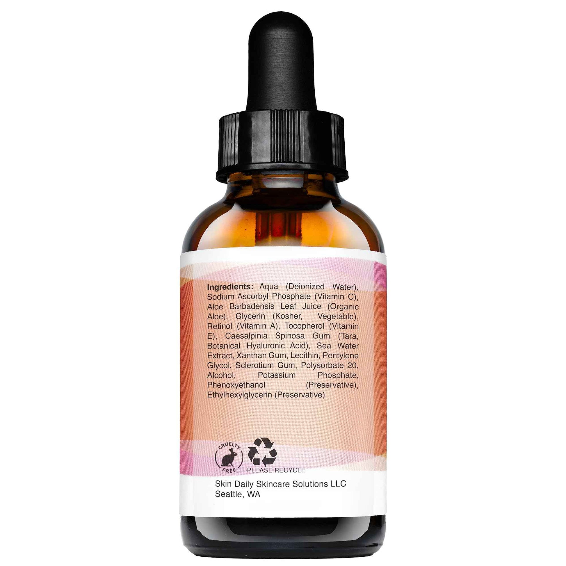 Antioxidant Vitamin C Serum for Face- Infused with Electrolytes, Hyaluronic Acid, Retinol - 1 oz