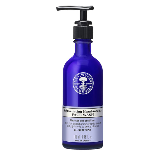 Neal's Yard Rejuvenating Frankincense Facial Wash, Gentle & Cleansing for All Skin Types, Featuring Apricot & Jojoba Oils, Vegan Approved, 100mL