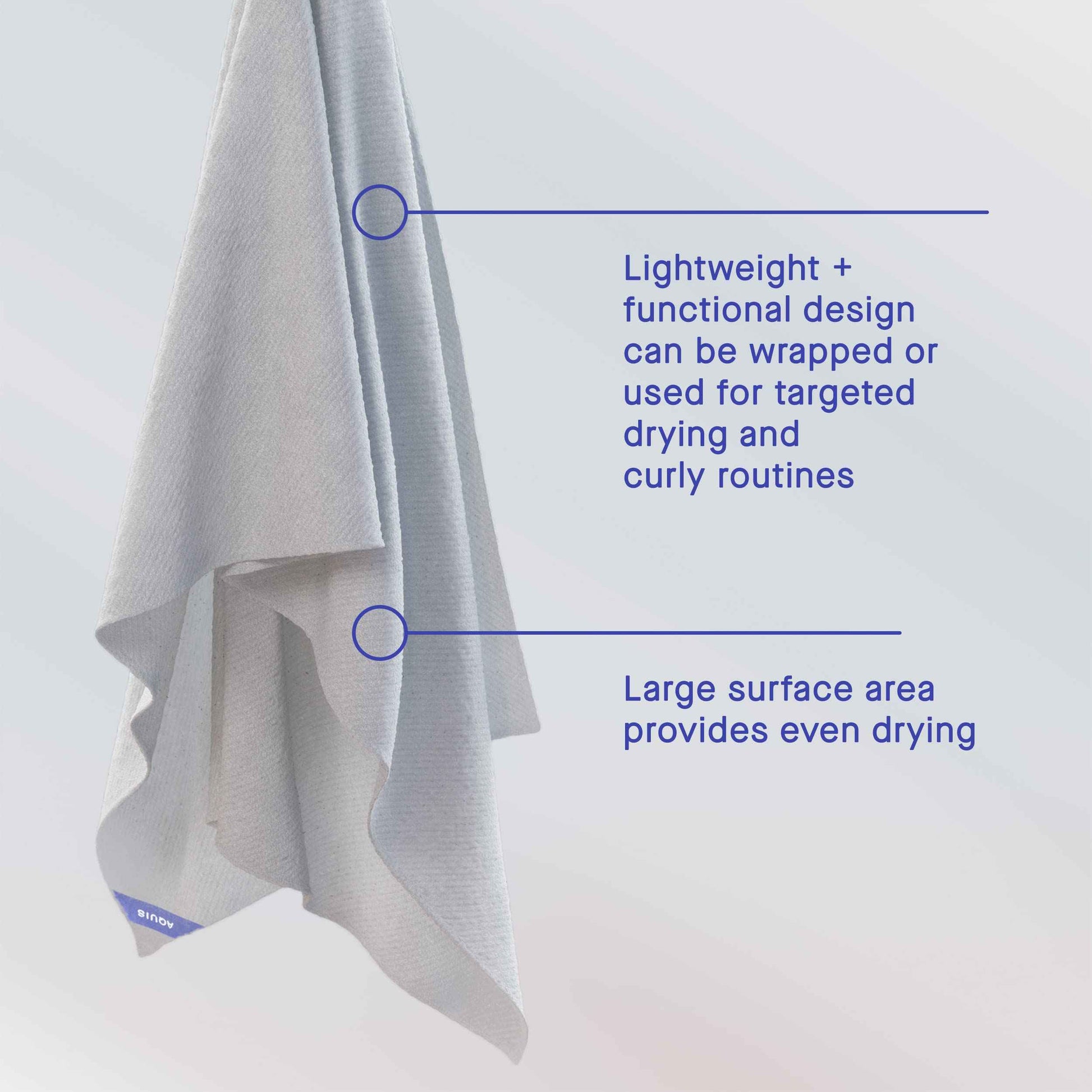 AQUIS Towel Hair-Drying Tool, Water-Wicking, Ultra-Absorbent Recycled Microfiber