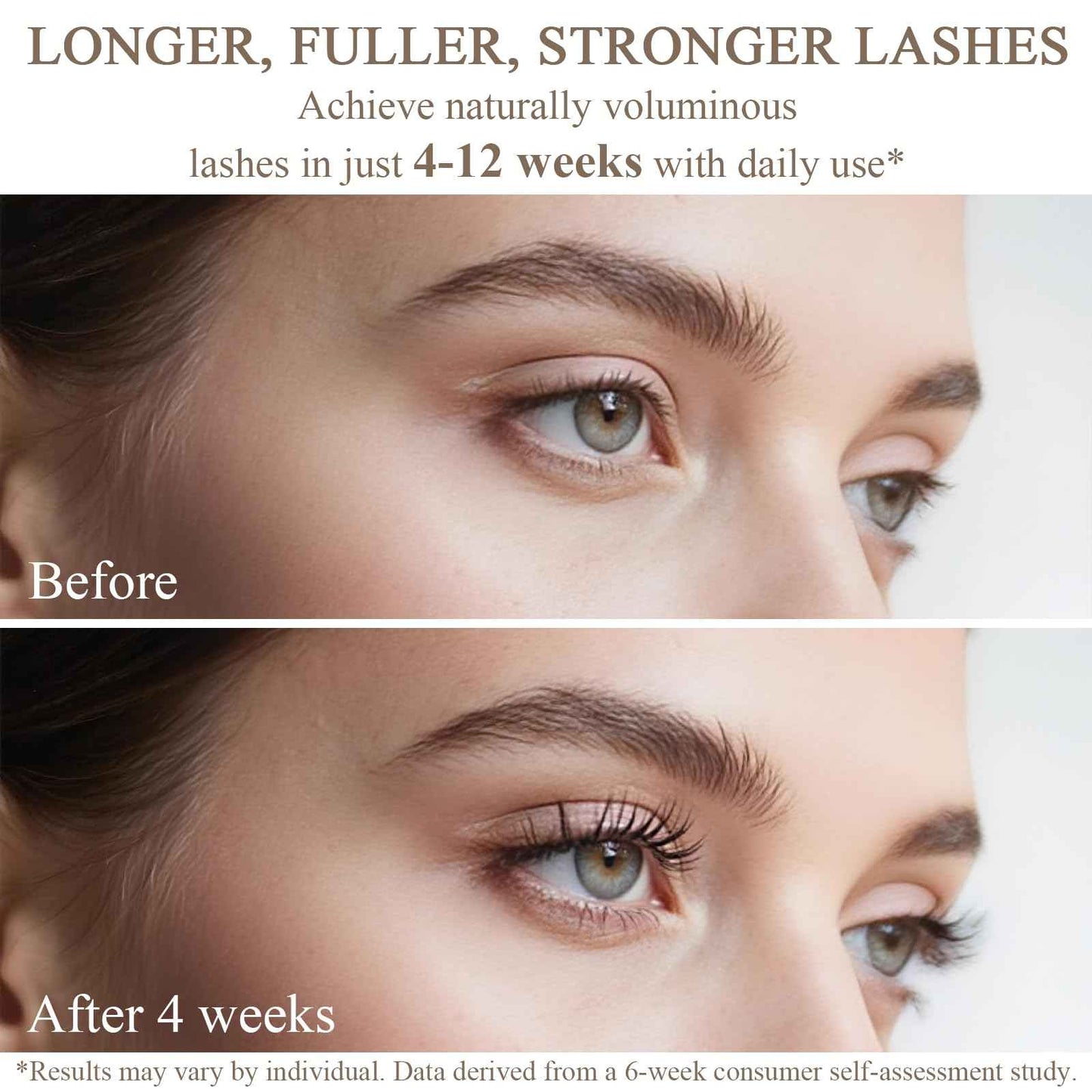 Natural Lash Growth Serum – See Visible Results in 4 Weeks | SINPIN Eyelash Serum without Prostaglandin, Enriched with Biotin, Panthenol & Peptides for Longer, Thicker Lashes, 5ML
