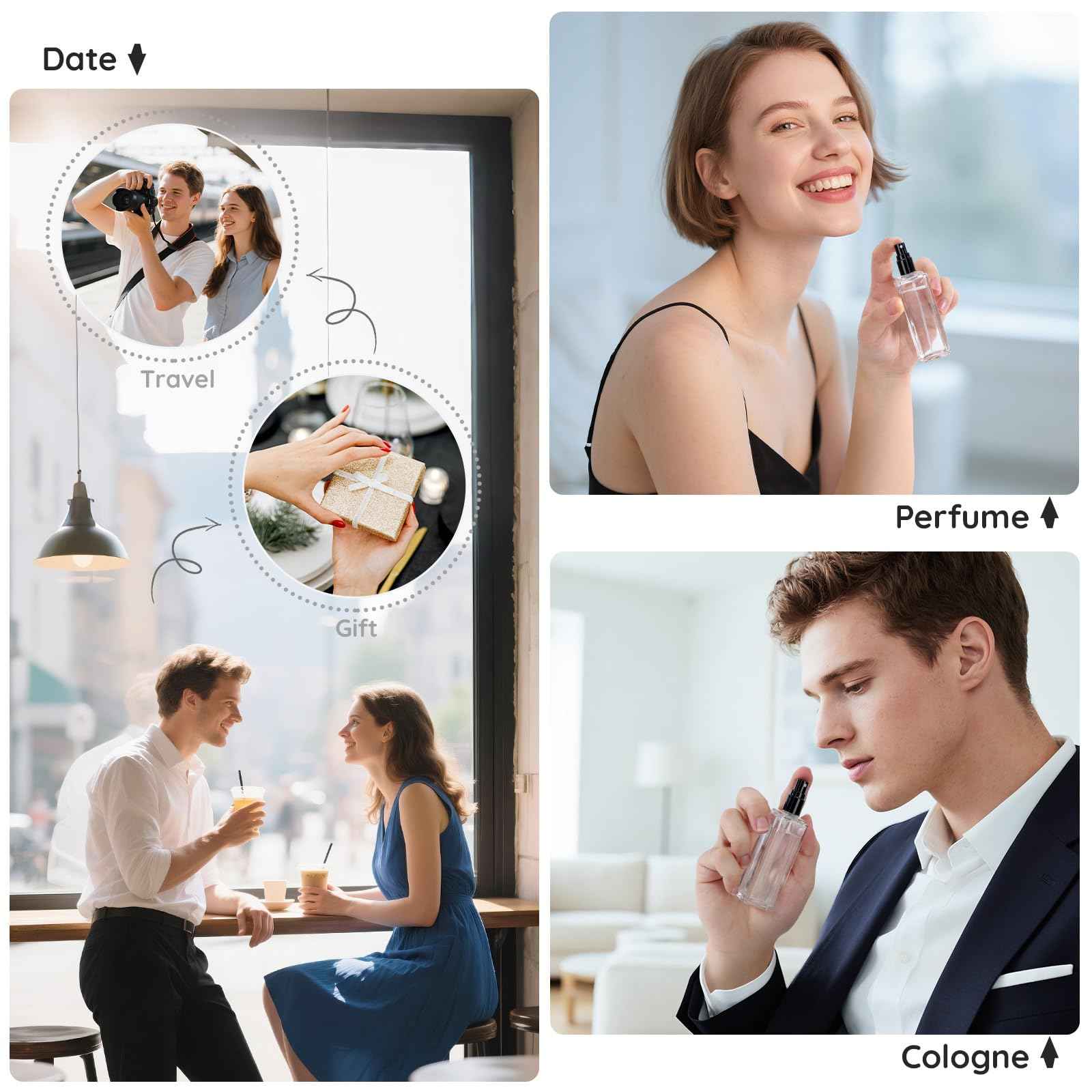 Segbeauty 20pcs 1oz Refillable Glass Perfume Spray Bottle, Empty Travel Cologne Sprayer, 30ml Travel Atomizer Sprayer for Perfume Glass Spray Bottles, Bulk Fragrance Atomizer with Dispensing Tool