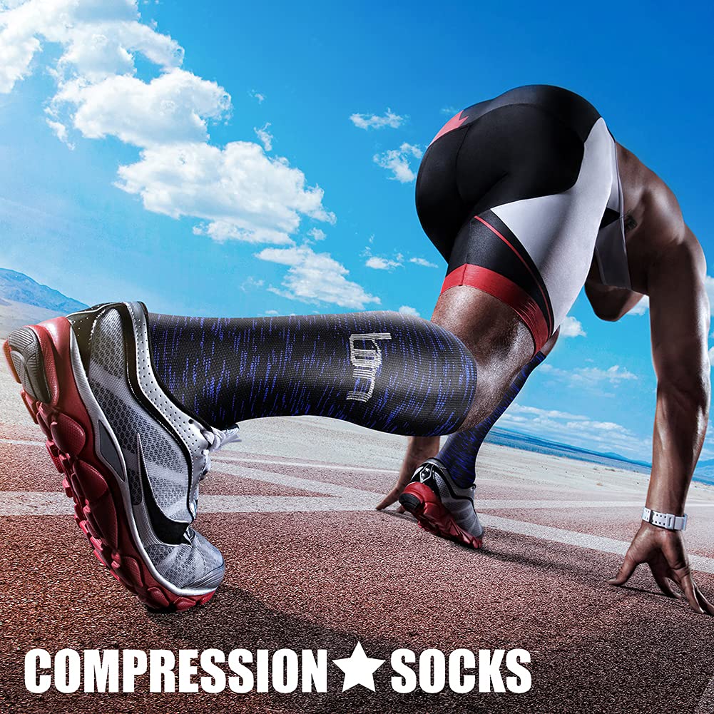 CHARMKING Compression Socks for Women & Men Circulation (3 Pairs) 15-20 mmHg is Best Athletic for Running, Flight Travel, Support, Cycling, Pregnant - Boost Performance, Durability (S/M, Multi 26)