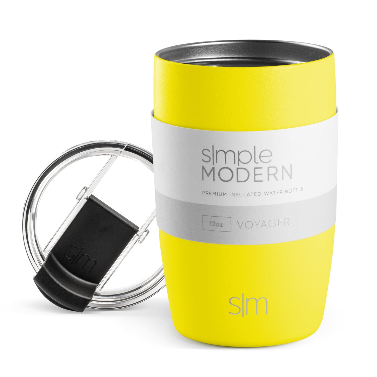 Simple Modern Travel Coffee Mug Tumbler with Flip Lid | Reusable Insulated Stainless Steel Cold Brew Iced Coffee Cup Thermos | Gifts for Women Men Him Her | Voyager Collection | 12oz | Canary