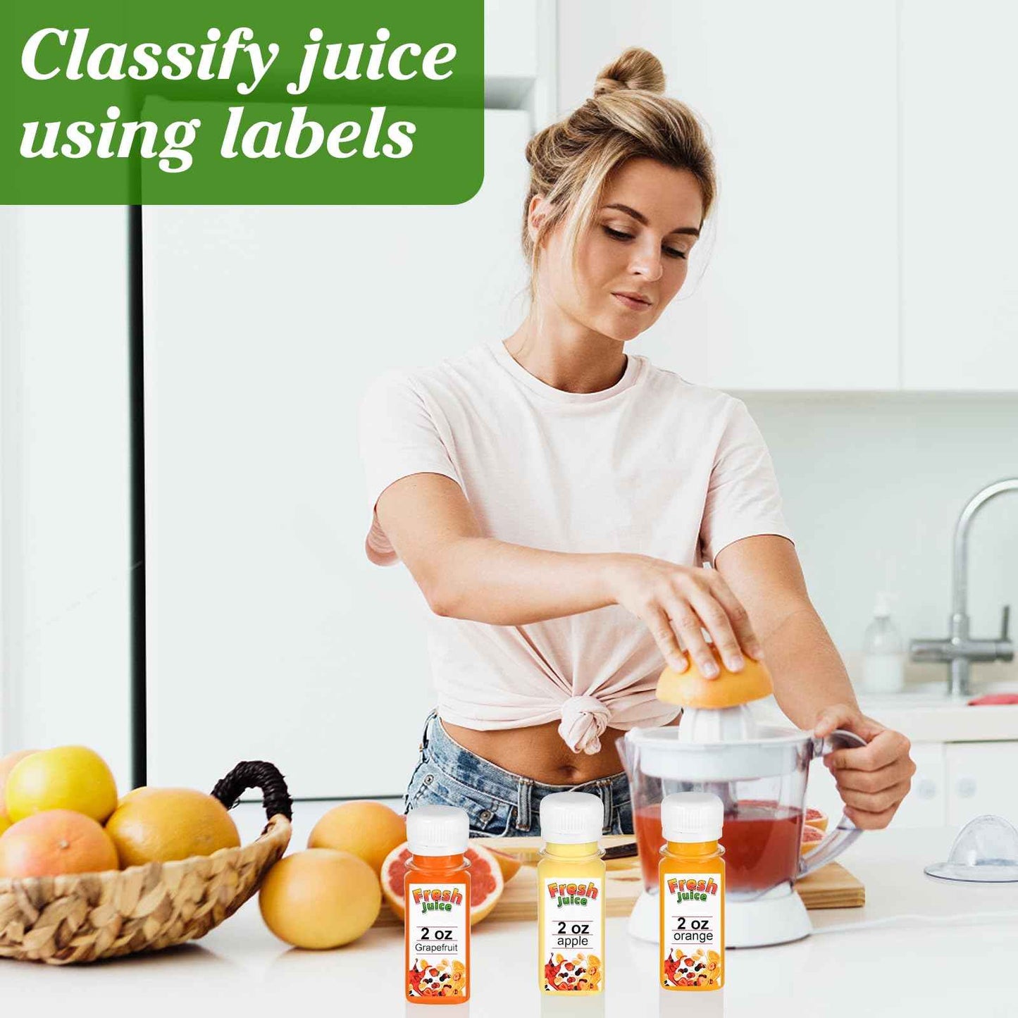 IWOLOMI 100 Pack 2 oz Small Plastic Shot Bottles with Caps Ginger Shots Bottles for Liquids, Reusable Clear Juice Containers with Scale, Funnels, Stickers for Ginger, Liquids, Beverages