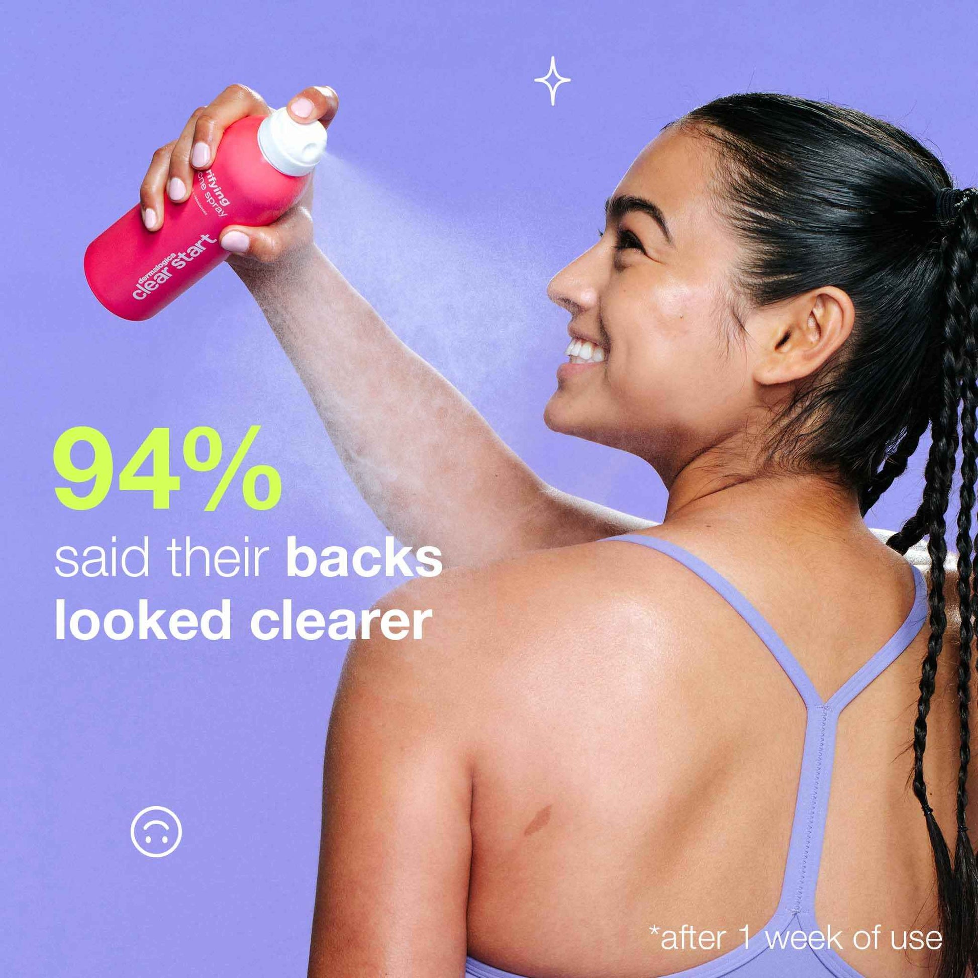 Dermalogica Clear Start Clarifying Bacne Spray, Back Acne Treatment Spray for Body Breakout - Pore Clearing, Preventing Pimple with Salicylic Acid, Witch Hazel, Tea Tree Oil, All Skin Type, 6 fl oz