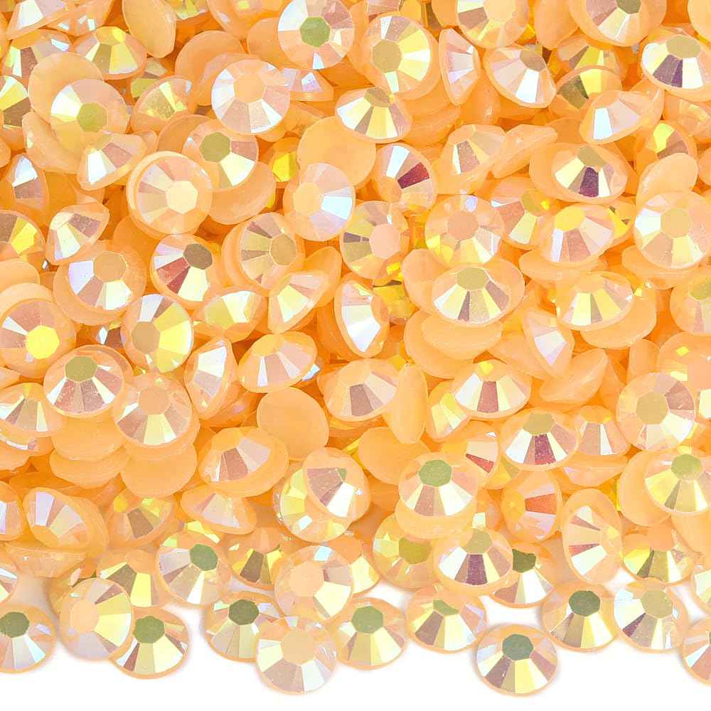 Blinginbox 1500pcs 5mm AB Resin Flatback Rhinestone for Crafting,Flatback Round Jelly Rhinestones Bedazzling Non Hotfix Crystal Gems for Nails Face Makeup Tumblers Mugs DIY Crafts.(Champagne AB)