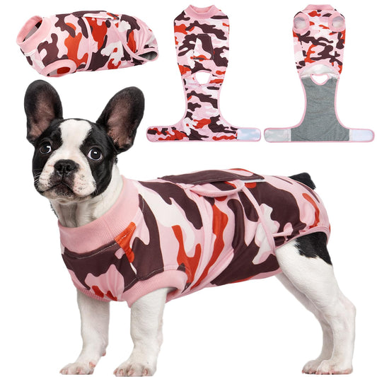 Kuoser Recovery Suit for Dogs Cats After Surgery, Professional Pet Recovery Shirt Dog Abdominal Wounds Bandages, Substitute E-Collar & Cone,Prevent Licking Dog Onesies Pet Surgery Recovery Suit