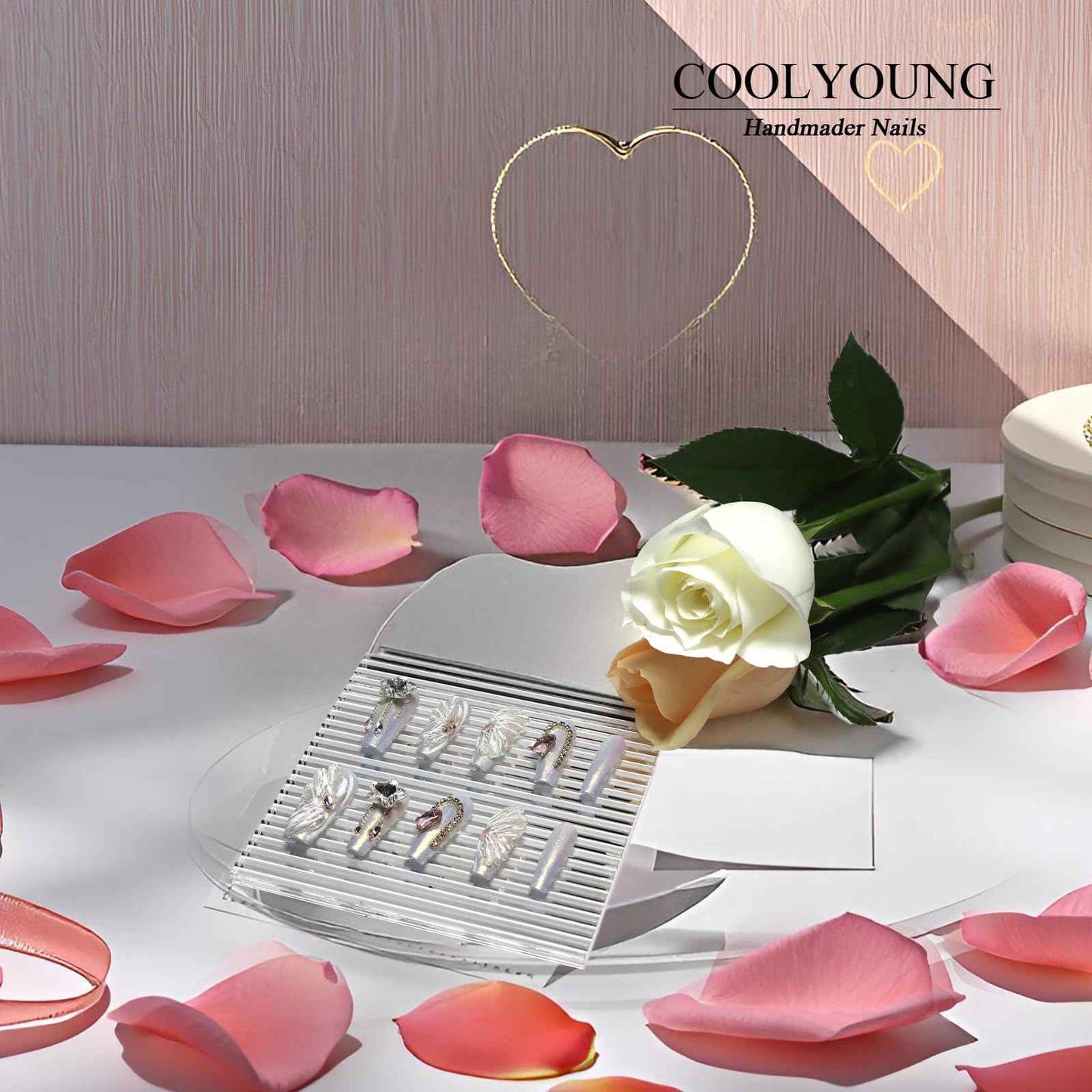 Handmade Press on Nails — COOLYOUNG Coffin Press on Nails, Press On Nails, Bundle Price of "Dream Angels" and "Starry Sky" (M)