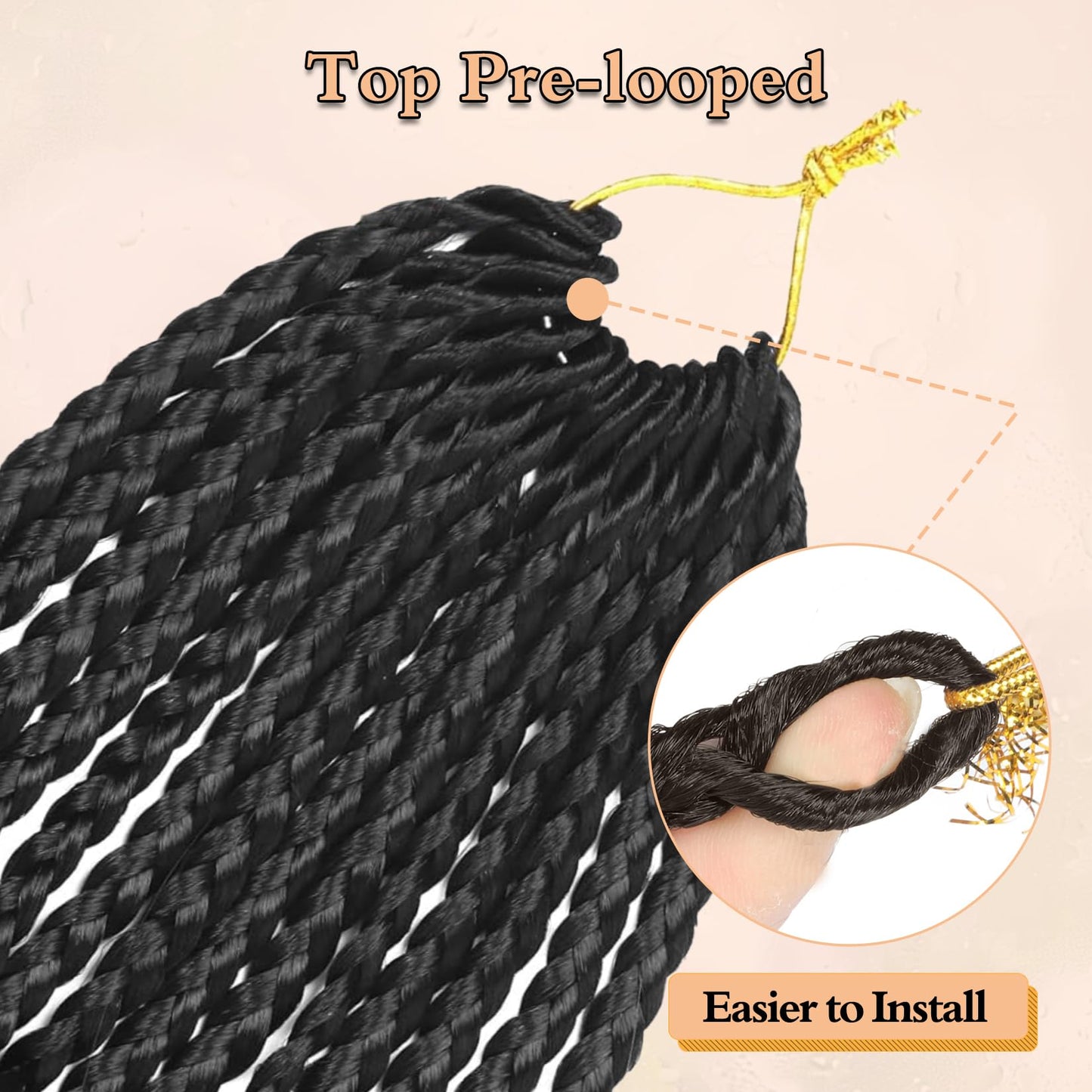 8 Packs Boho Box Crochet Braids Pre Looped with Curly Ends - 8 Inch Goddess Bohemian Box Braids Crochet Hair for Black Women Synthetic 3X Boho Braids Crochet Hair Extensions Pre Looped 1B-4-30