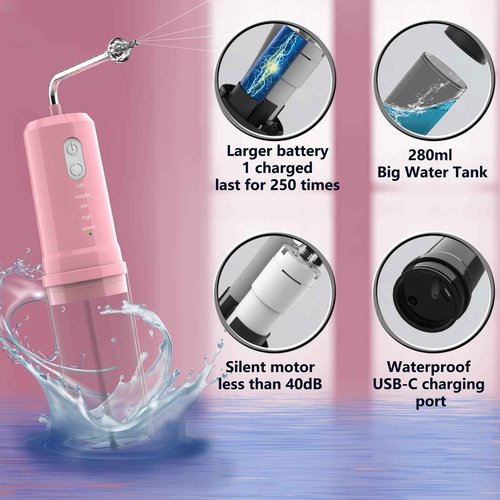 Ear Wax Removal, Ear Cleaning Kit, Electric Ear Cleaning with 4 Pressure Modes, 6 Reusable Replacement Tips, Pink