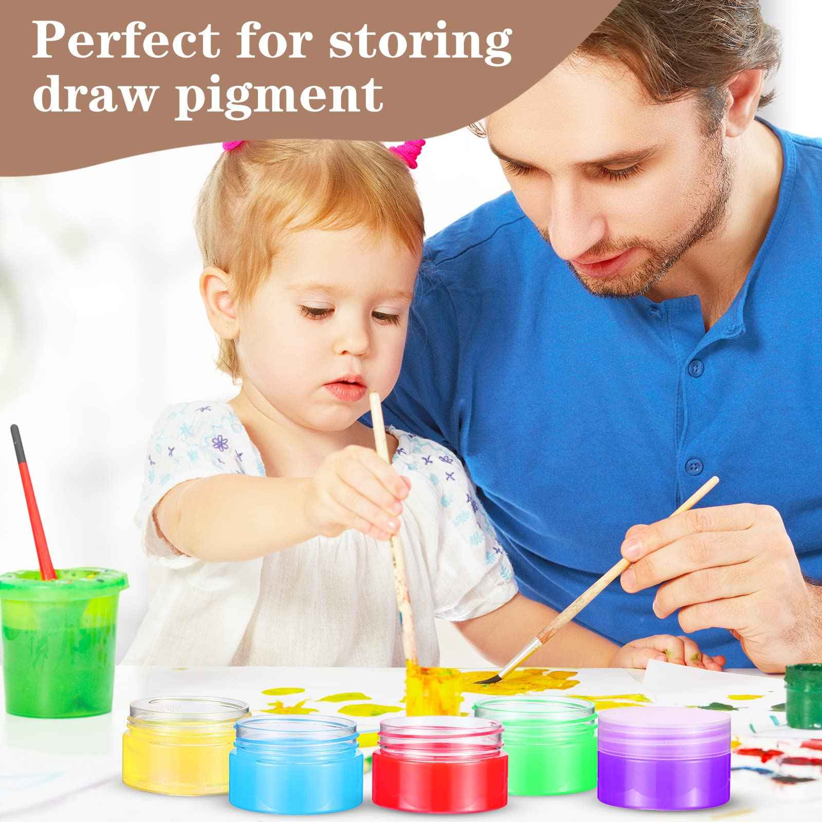 eBoot 150 Piece 1 Oz Plastic Container Jars with Lids Round Clear Cosmetic Jars Empty Clear Plastic Jars for Lotion, Cream, Ointments, Makeup, Eye Shadow, Rhinestone, Samples, Pot, Travel Storage