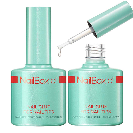 modelones Nail Glue for Press Ons, Clear Tips, Acrylic Nails, Need U V Light Cured, 15ML