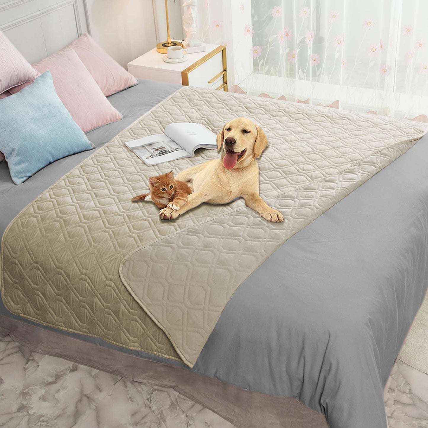 Ameritex Waterproof Dog Bed Cover Pet Blanket for Furniture Bed Couch Sofa Reversible