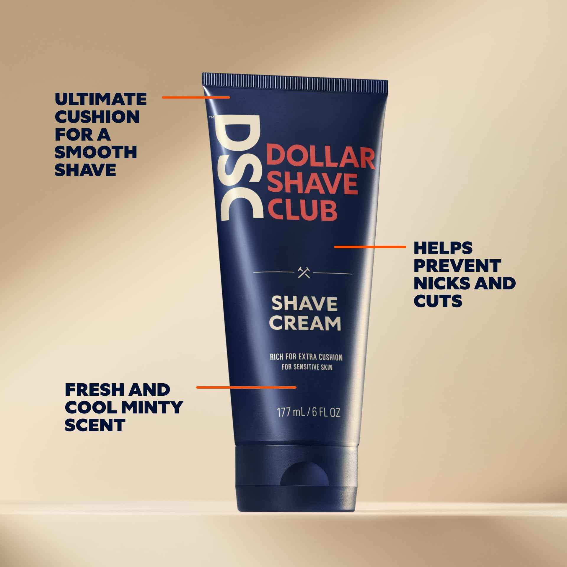 Dollar Shave Club Shave Cream 2-Pack and Shave Butter 2-Pack for Sensitive Skin, Designed for Smooth Glide to Help Fight Razor Bumps