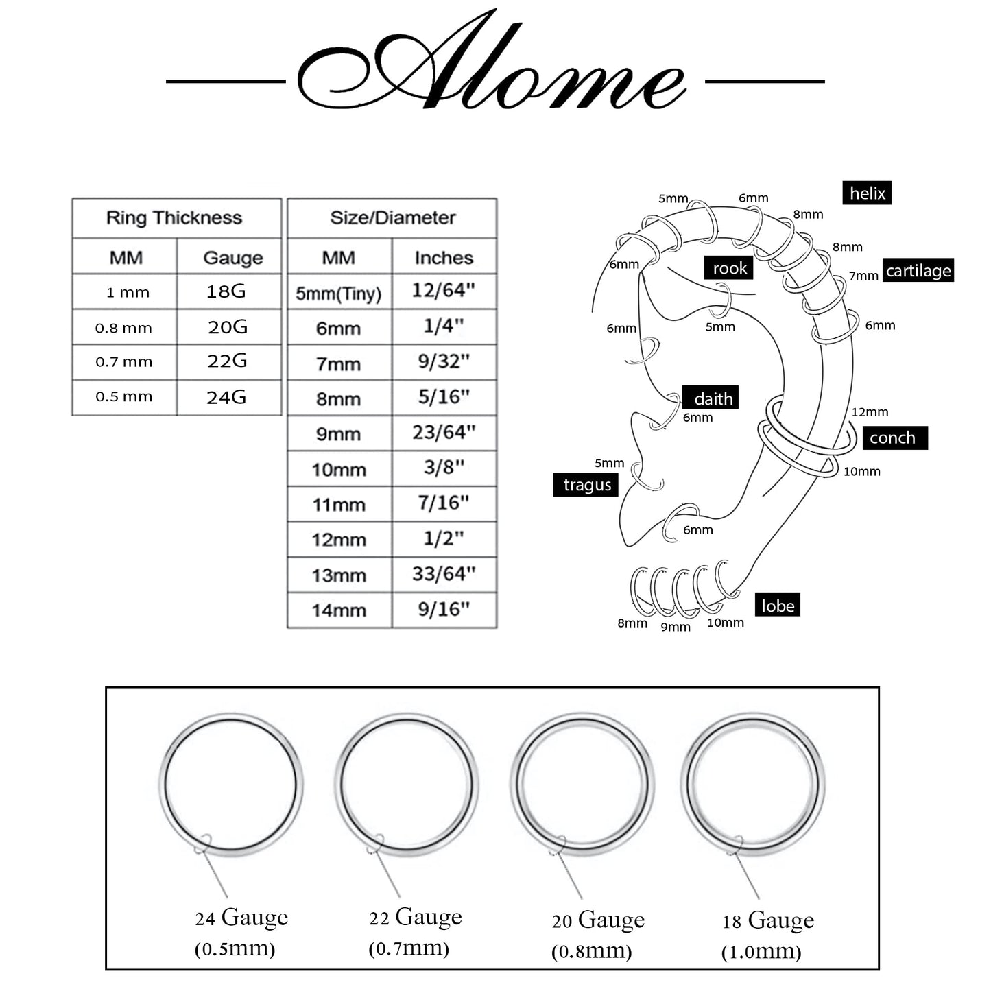 5mm Silver Cartilage Nose Helix Tragus Mini Huggie Hoop Earrings in 925 Sterling Silver (Silver, 5mm 20 gauge / 1 pair)