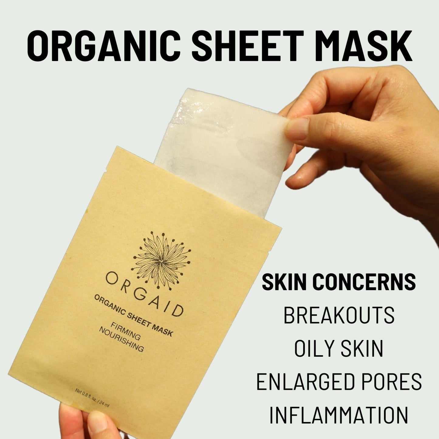 ORGAID Organic Sheet Mask | Made in USA (pack of 4) (Firming & Nourishing)