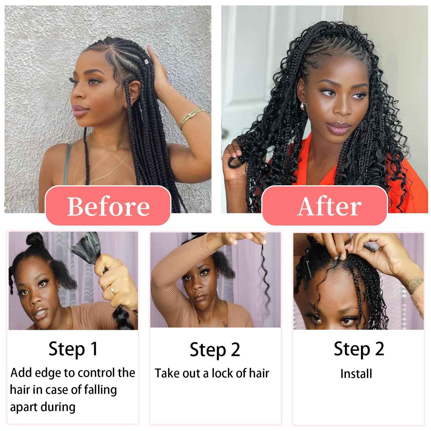 Human Braiding Hair For Boho Braids Deep Water Wave Bulk Human Hair for Braiding 12A Wet and Wavy Curly 100% Human Hair Extensions 1 Bundle 50g Natural Color 24inch