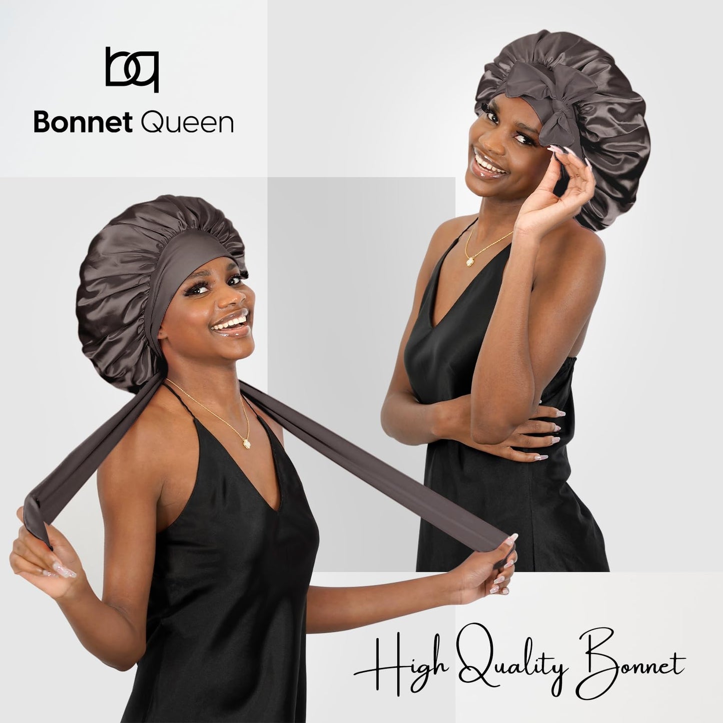 BONNET QUEEN Silk Bonnet for Sleeping Women Satin Bonnet Hair Bonnet night sleep cap scarf wrap for curly hair with tie band