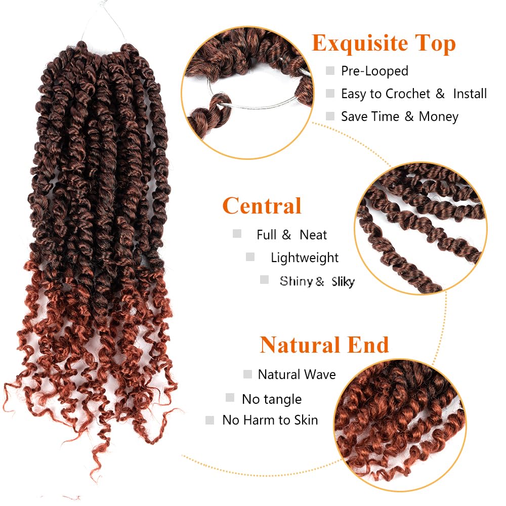 10 Inch Pre-twisted Passion Twist Crochet Hair 1 Packs Pre-looped Passion Twists Crochet Braids Synthetic Braiding Hair Extension (10 Inch (Pack of 1), 1B/350#)