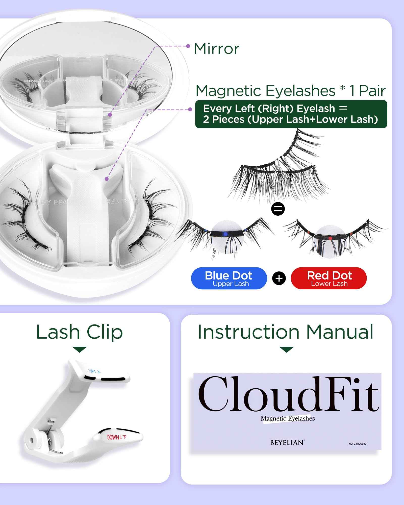 BEYELIAN Portable Magnetic Eyelashes with Applicator, Upgrade Soft Magnetic Lashes No Glue Needed Magnetic Eyelashes Natural Look, Reusable, Fales Eyelashes for Eye YT25 (All-In-One & Comfortable)