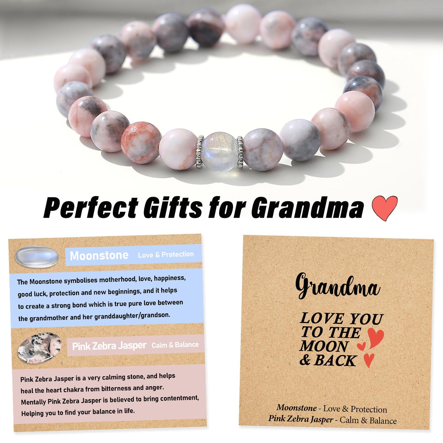 THEMEROL Gifts for Grandma from Granddaughter Grandma Mothers Day Gift Ideas Grandma Bracelet Birthday Gifts from Grandchildren Gigi Bracelet Personalized Presents Christmas Valentines Day